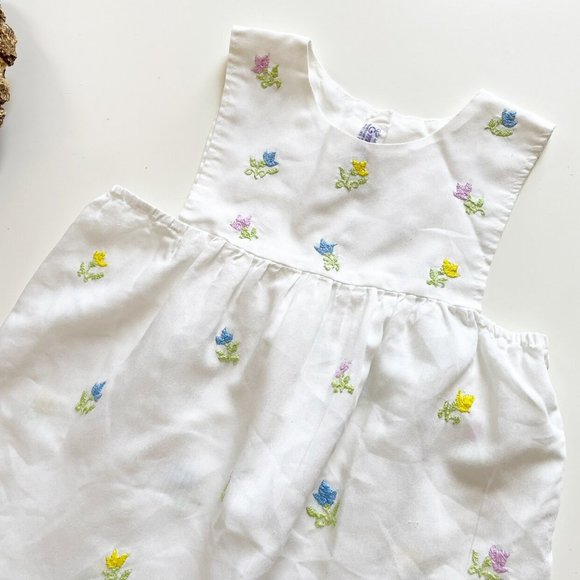 Vintage Emmys Embroidered Floral Pinafore Dress | Size 8 - Picture 2 of 7
